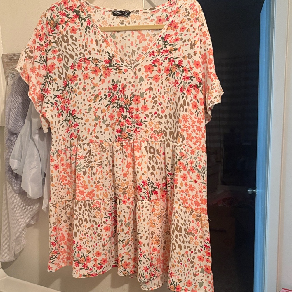 HEIMISH USA Floral and Animal Print Top